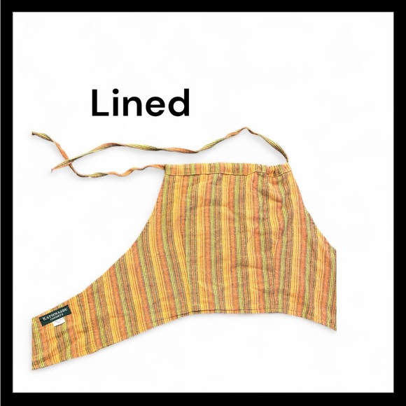 Kathmandu Imports Striped Butterfly Embroidered Tie Back Cotton Halter Top NWT - Picture 3 of 7